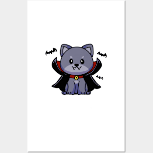 Vampire Dog Halloween Posters and Art